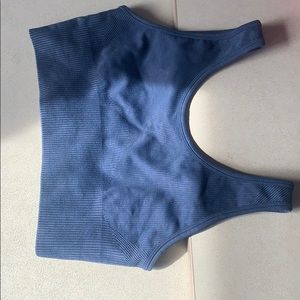blue sports bra